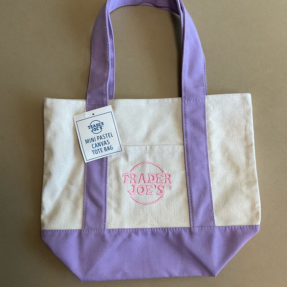 Trader Joe’s Mini Canvas Tote Bag-Purple